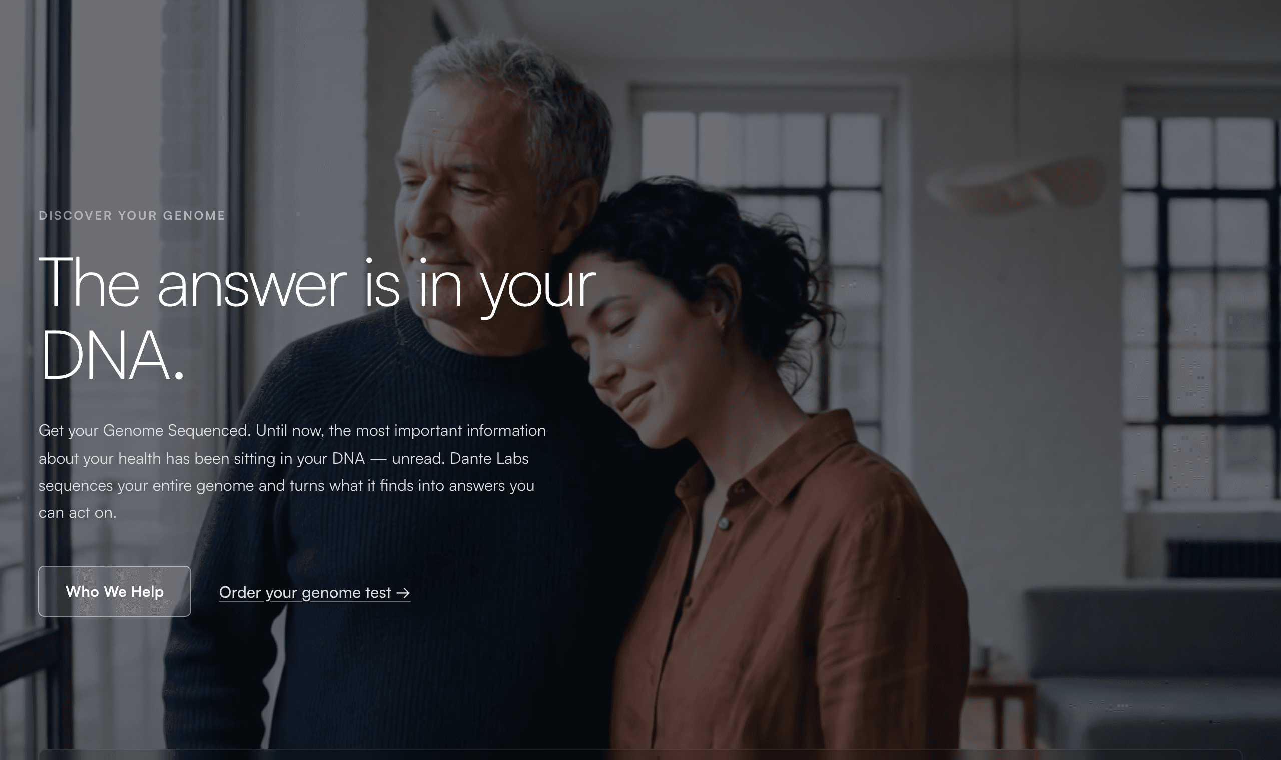 The rebuilt Dante Labs homepage